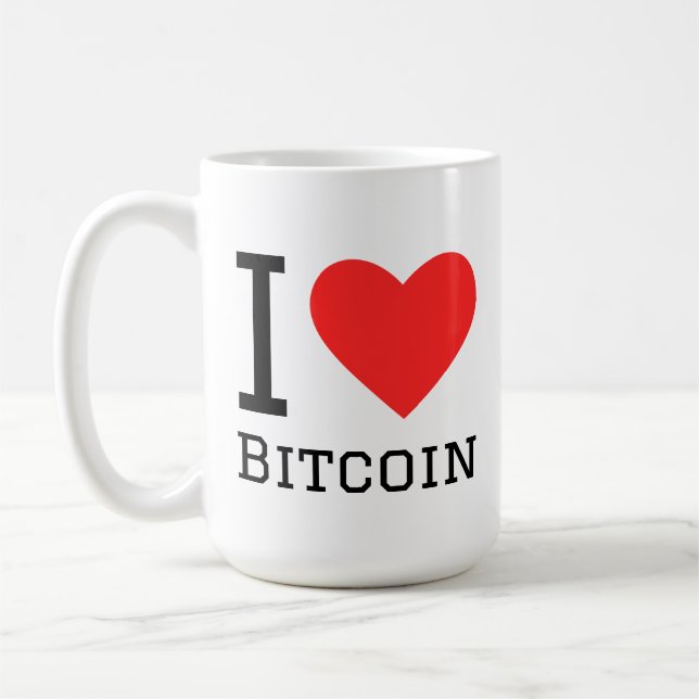 Caneca De Café Eu amo bitcoin (Esquerda)