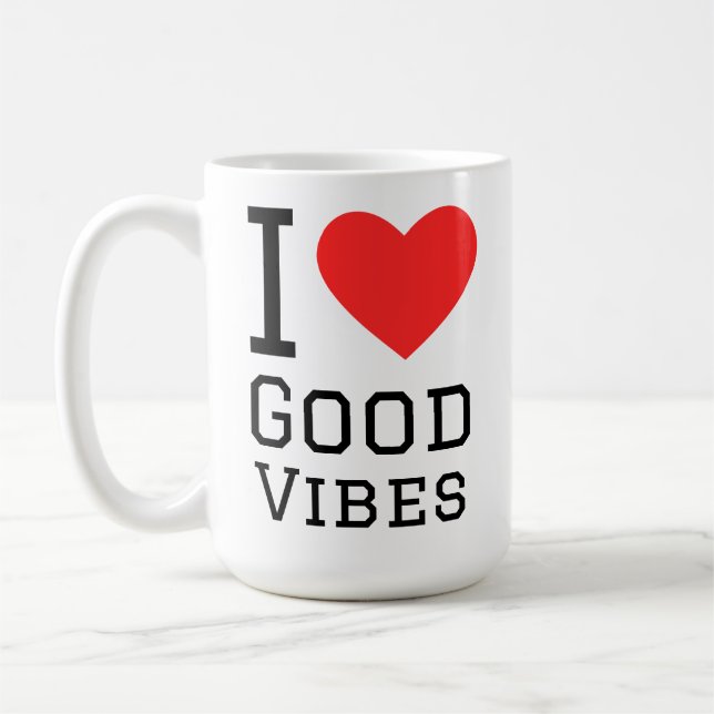 Caneca De Café Eu amo boas vibrações (Esquerda)