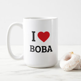 Caneca De Café Eu Amo Boba - Presente Minimalista para Amantes de