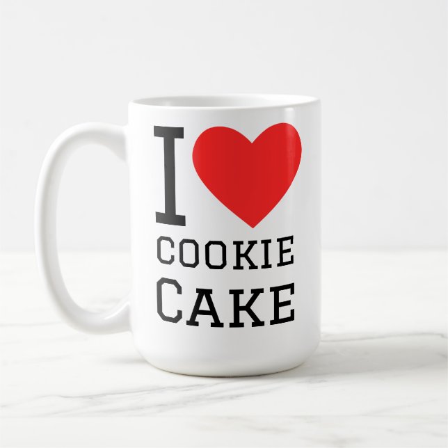 Caneca De Café Eu amo bolo de cookie  (Esquerda)