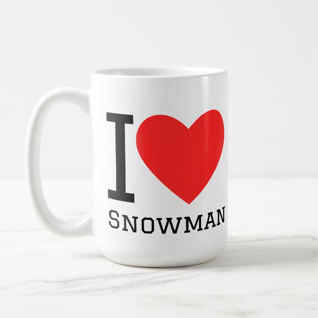 Caneca De Café Eu amo boneco de neve (Esquerda)
