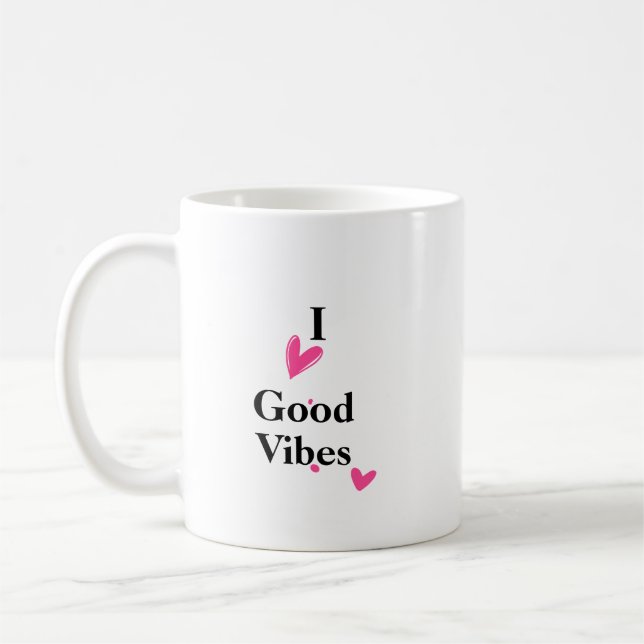 Caneca De Café Eu Amo Bons Vibes Café Mug 11 Oz (Esquerda)