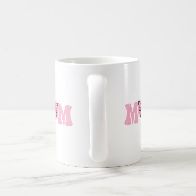 Caneca De Café Eu Amo Borboleta Rosa da Mamãe (Alça)