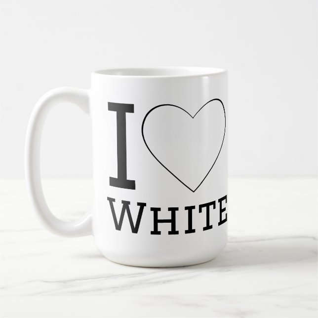 Caneca De Café Eu amo branco  (Esquerda)