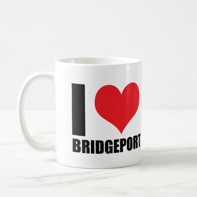 Caneca De Café Eu amo Bridgeport (Esquerda)