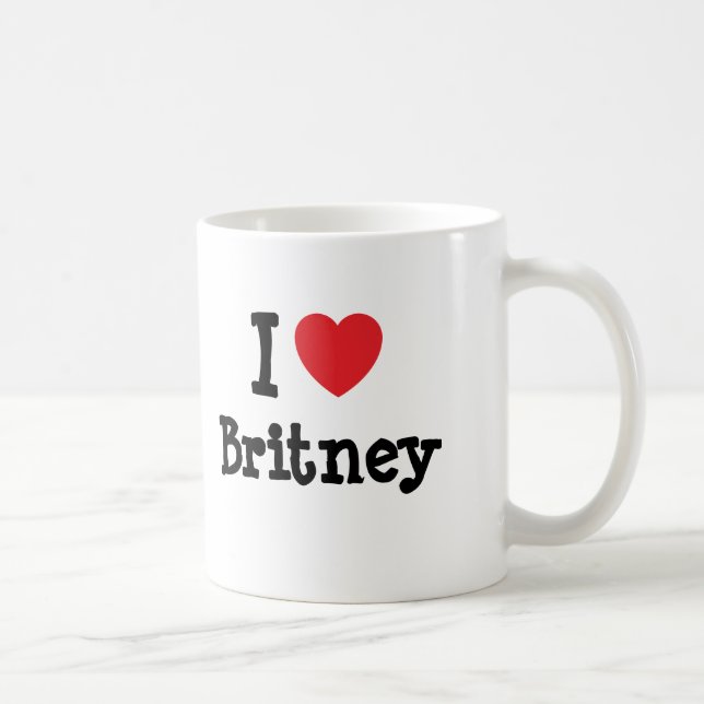 Caneca De Café Eu amo Britney Heart-Shirt (Direita)