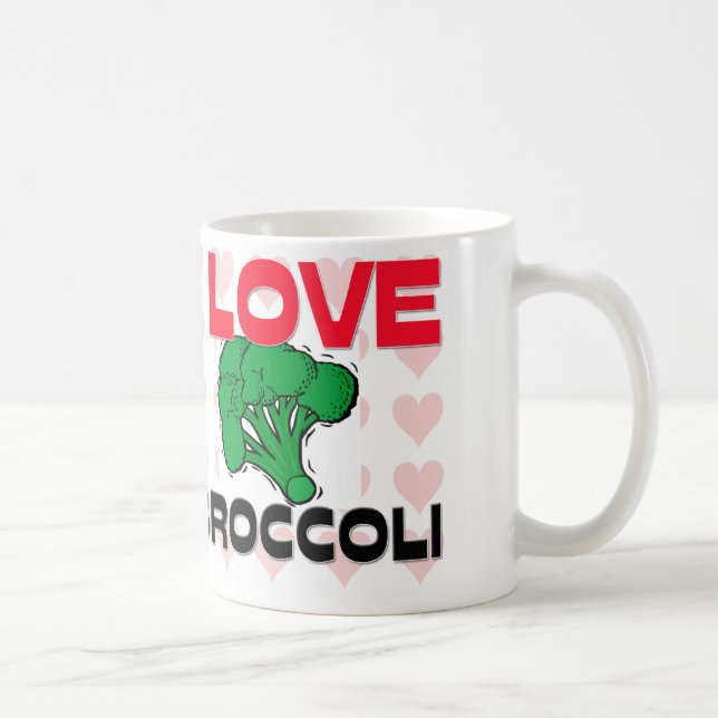 Caneca De Café Eu amo brócolos (Direita)