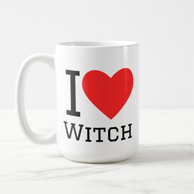 Caneca De Café Eu amo bruxa (Esquerda)