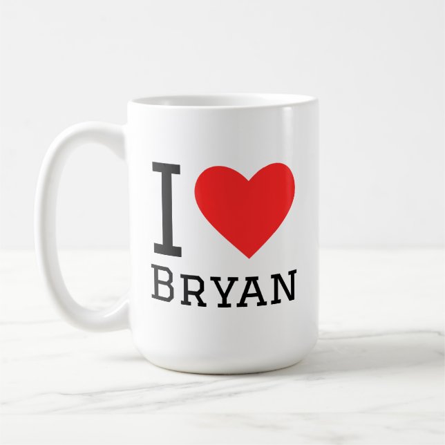 Caneca De Café Eu amo Bryan (Esquerda)