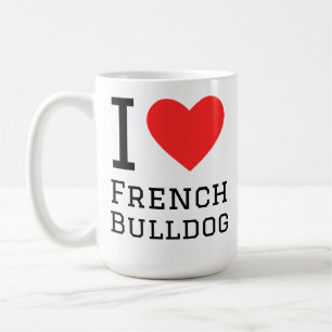 Caneca De Café Eu amo bulldog francês
