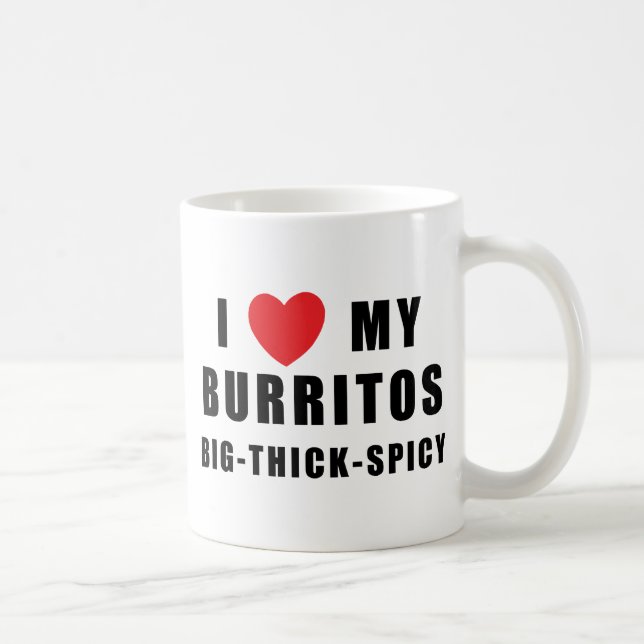 Caneca De Café Eu amo Burritos (Direita)