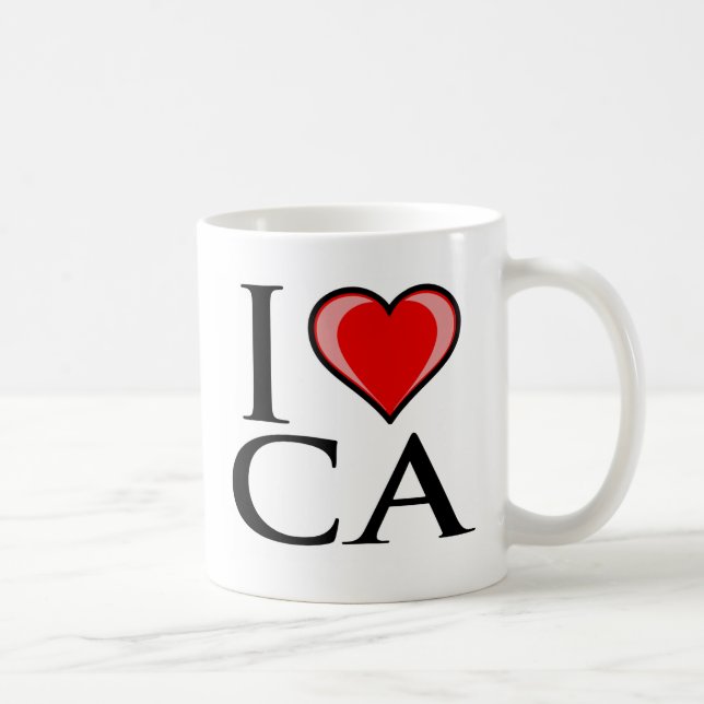 Caneca De Café Eu amo CA - Califórnia (Direita)