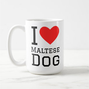 Caneca De Café Eu amo cachorro maltês