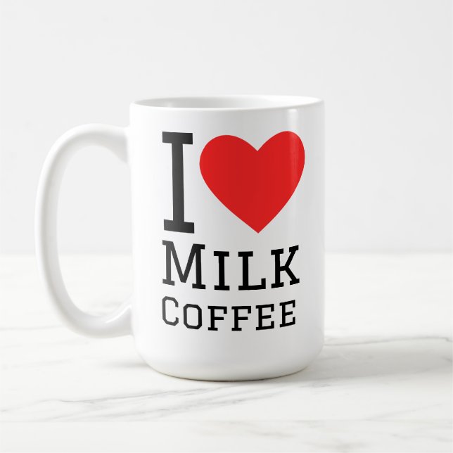 Caneca De Café Eu amo café com leite (Esquerda)