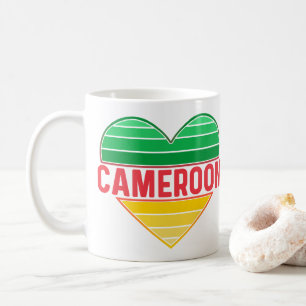 Caneca De Café Eu Amo Camarões, Coração Camaronês