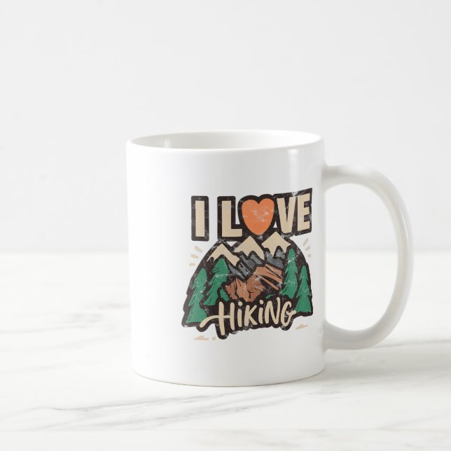 Caneca De Café Eu amo caminhar (Direita)