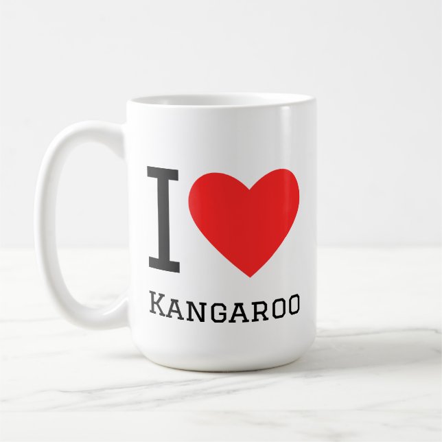 Caneca De Café Eu amo canguru  (Esquerda)