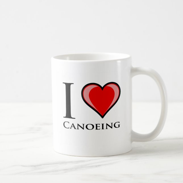 Caneca De Café Eu amo Canoeing (Direita)