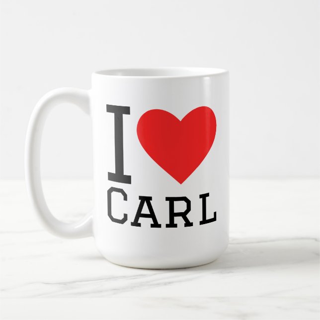 Caneca De Café Eu amo Carl (Esquerda)