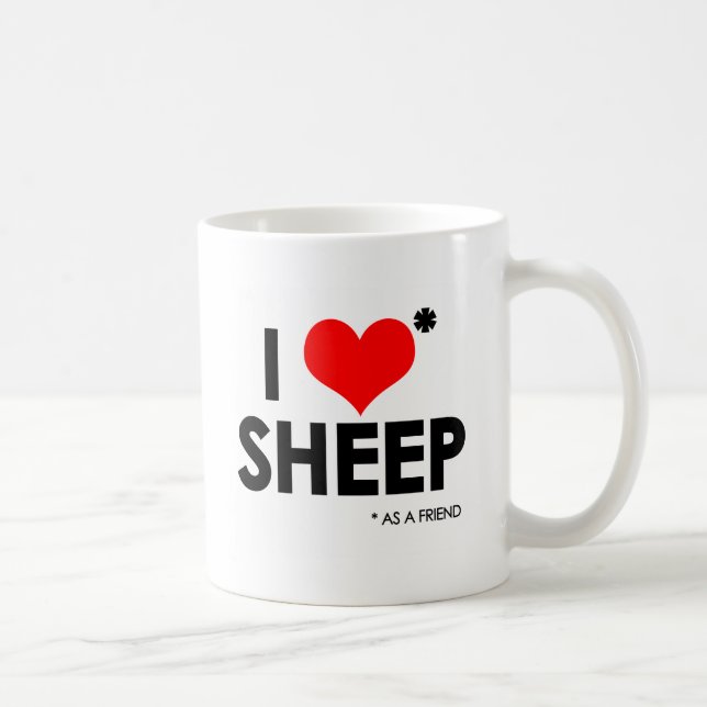 Caneca De Café Eu amo * carneiros (Direita)