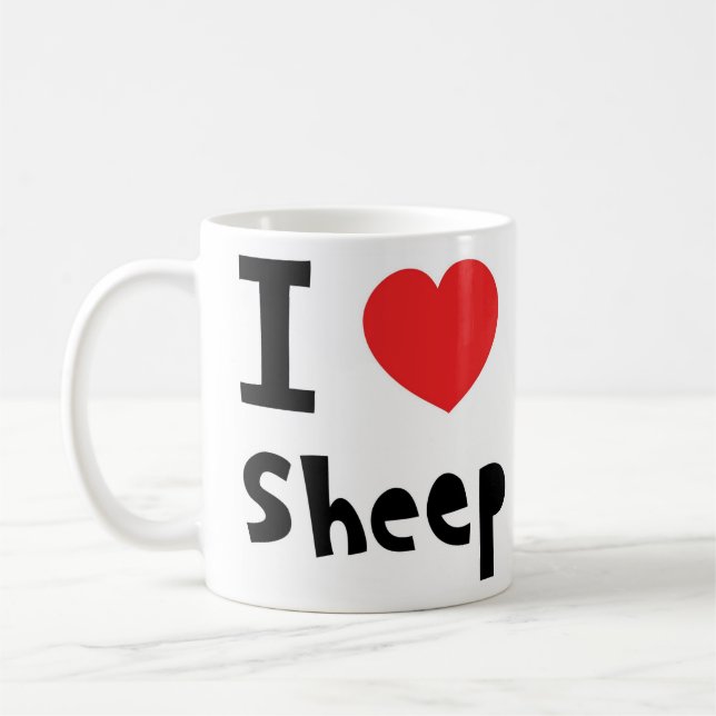 Caneca De Café Eu amo carneiros (Esquerda)