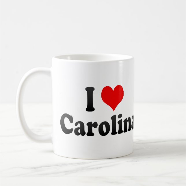 Caneca De Café Eu amo Carolina, Puerto Rico (Esquerda)