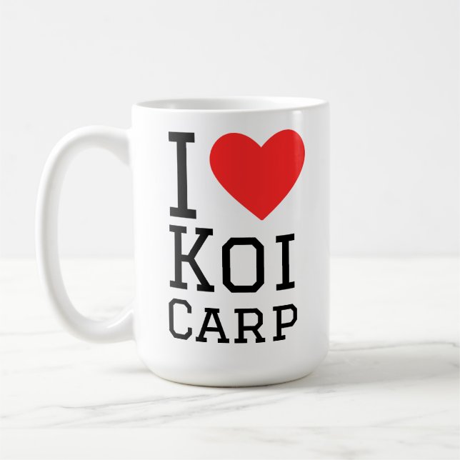 Caneca De Café Eu amo carpas koi (Esquerda)