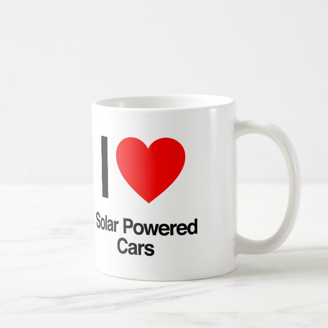 Caneca De Café Eu amo carros movidos a energia solar (Direita)
