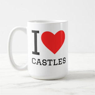 Caneca De Café Eu amo castelos 