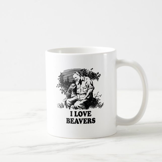 Caneca De Café Eu Amo Castores (Direita)