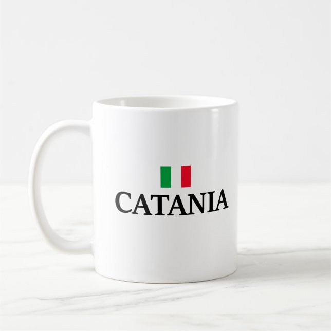 Caneca De Café Eu amo Catania Itália (Esquerda)