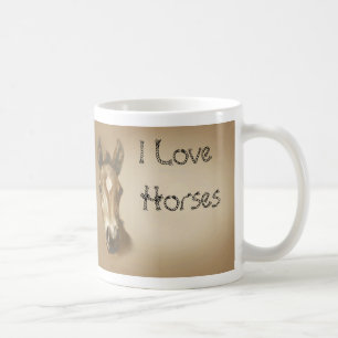 Caneca De Café Eu amo cavalos