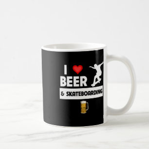 Caneca De Café Eu Amo Cerveja E Skate Skateboarder Truque D
