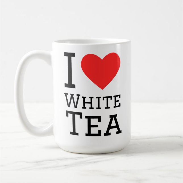 Caneca De Café Eu amo chá branco (Esquerda)