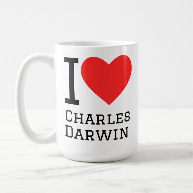Caneca De Café Eu amo Charles darwin (Esquerda)