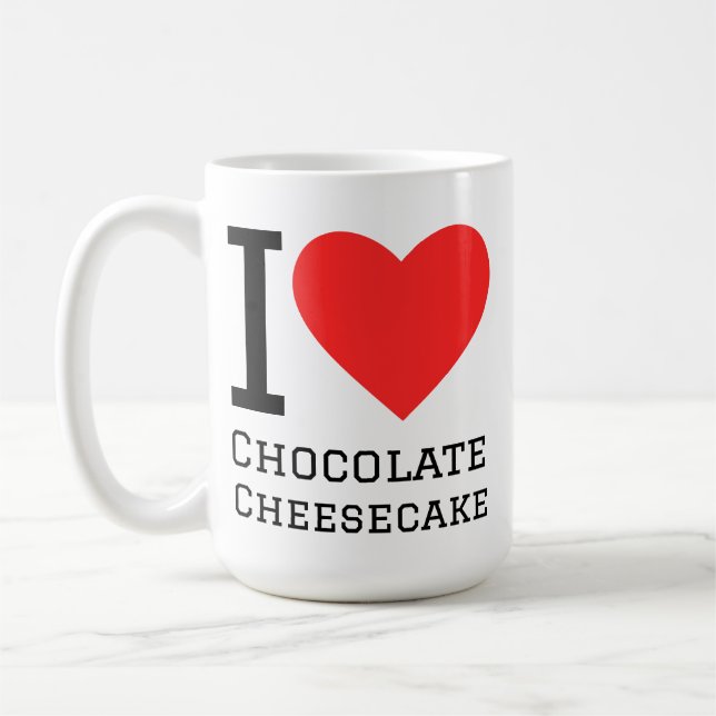 Caneca De Café Eu amo cheesecake de chocolate (Esquerda)