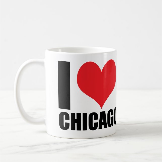 Caneca De Café Eu amo Chicago (Esquerda)