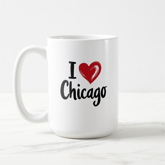 Caneca De Café Eu amo Chicago (Esquerda)