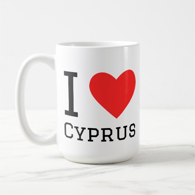 Caneca De Café Eu amo Chipre  (Esquerda)