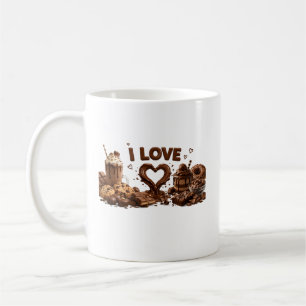 Caneca de Café Eu Amo Chocolate