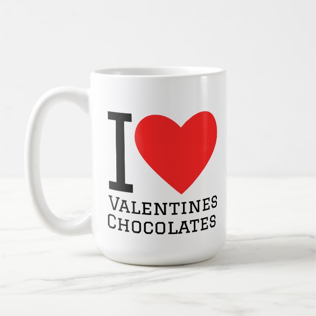 Caneca De Café Eu amo chocolates do dia dos namorados (Esquerda)