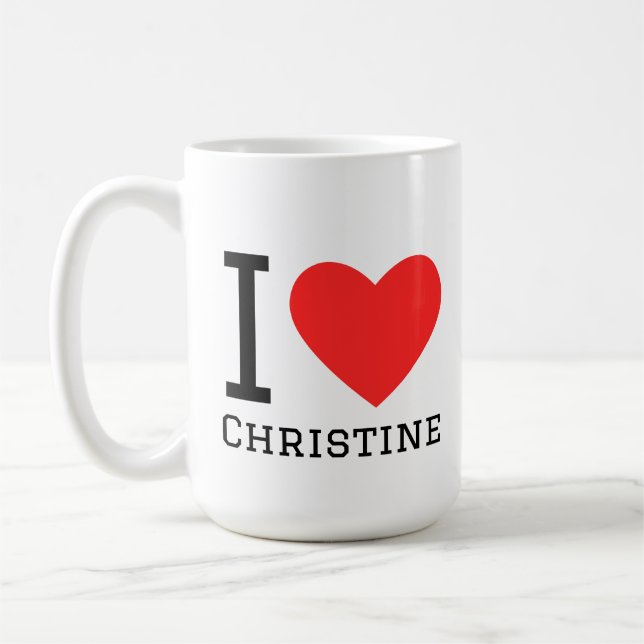 Caneca De Café Eu amo Christine (Esquerda)