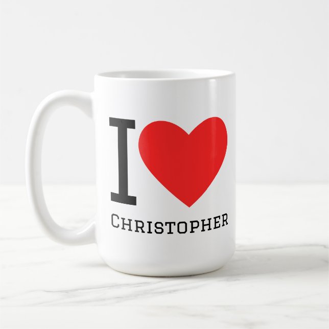 Caneca De Café Eu amo Christopher (Esquerda)