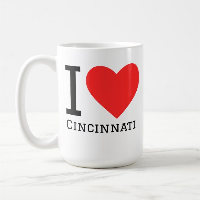 Caneca De Café Eu amo Cincinnati  (Esquerda)