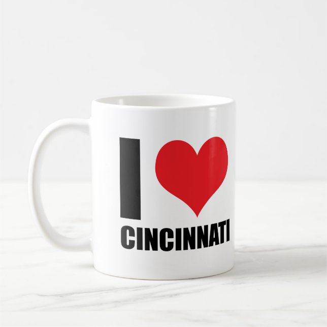 Caneca De Café Eu amo Cincinnati (Esquerda)