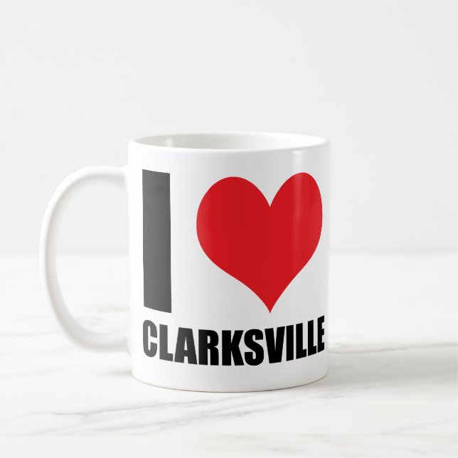 Caneca De Café Eu amo Clarksville (Esquerda)