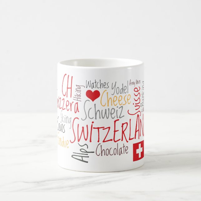 Caneca De Café Eu amo coisas suíças favoritas da suiça (Centro)