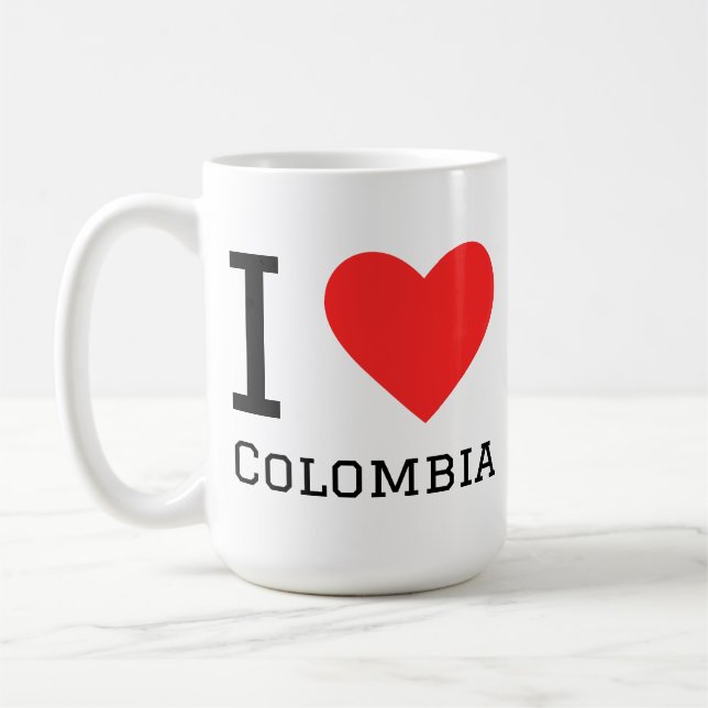 Caneca De Café Eu amo Colômbia  (Esquerda)