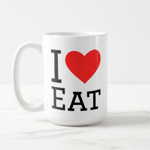 Caneca De Café Eu amo comer