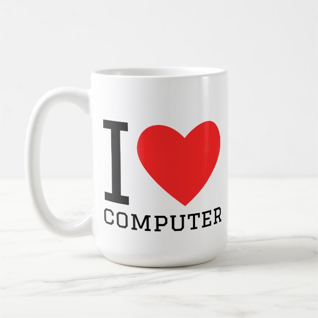 Caneca De Café Eu amo computador (Esquerda)